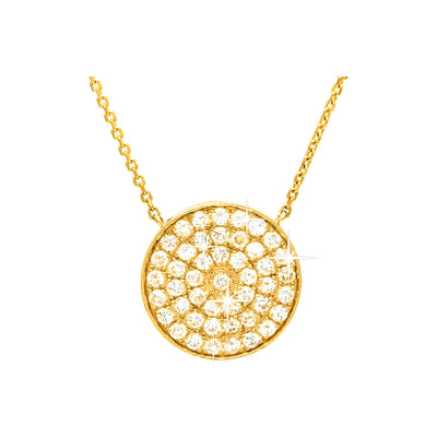 Collar Oro 14k Redondos Pavé con Diamantes Naturales