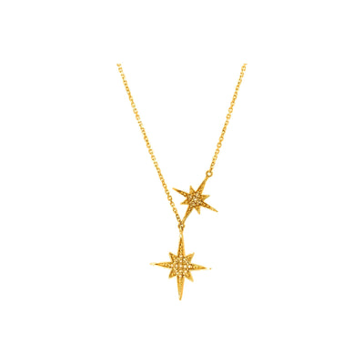 18mm Collar Oro 14k Estrella Pavé con Diamantes Naturales