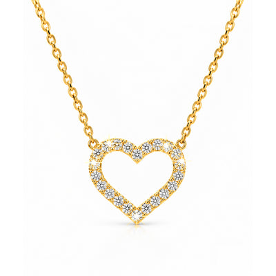 Cadena de Mujer Oro 10k con Dije Corazon de Diamantes Naturales