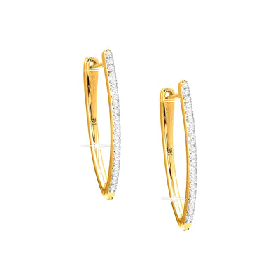 20mm Aretes de Dama Oro 14k Argolla con Diamantes Naturales