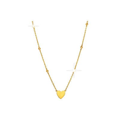 6x6.5mm Collar Oro 14k Corazón con Diamantes Naturales