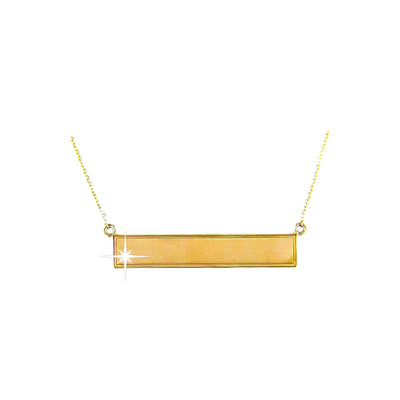 6x32mm Collar Oro 14k Barra con Diamantes Naturales