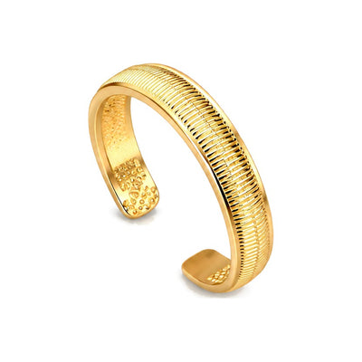 Anillo para el Dedo del Pie Oro 10k Abierto con Rayado Fino