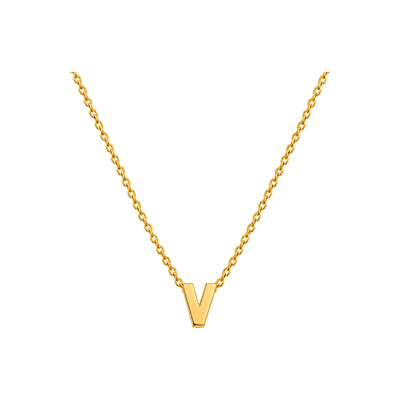 Dije Letra V Oro 10k Lisa