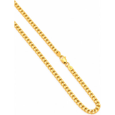 3mm Cadena Cubana Oro 14k 16 Pulgadas