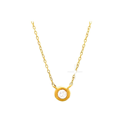5mm Collar Oro 14k Redondos con Diamantes Naturales
