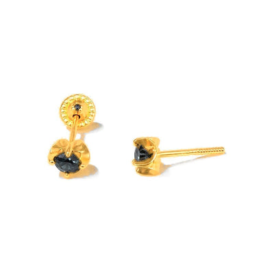 Aretes para Bebé Oro 14k Zafiro en Garras