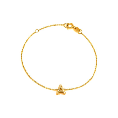 Brazalete de Dama Oro 14k Inicial con Diamantes Naturales