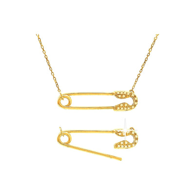 6x23mm Collar Oro 14k Pavé con Diamantes Naturales