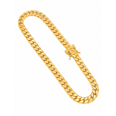 4mm Brazalete de Dama Oro 10k Cubano Sólido