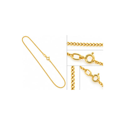 1mm Cadena Oro 14k Cubana Fina 16 Pulgadas