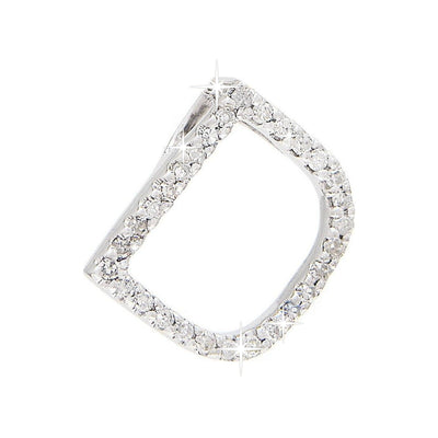 Dije Oro Blanco 14k Inicial Pavé con Diamantes Naturales