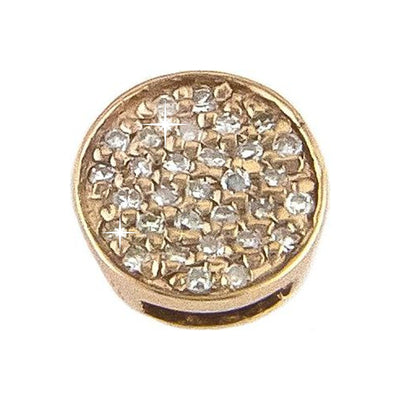 7.3mm Dije Oro Rosa 14k Redondos Pavé con Diamantes Naturales