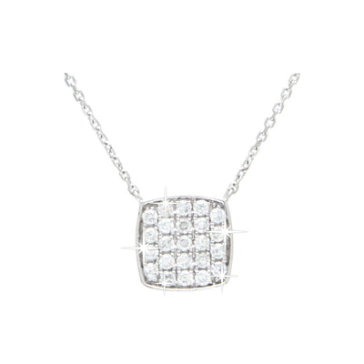 Collar Oro Blanco 14k Redondos Pavé con Diamantes Naturales