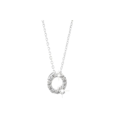 7mm Collar Oro Blanco 14k Inicial Pavé con Diamantes Naturales