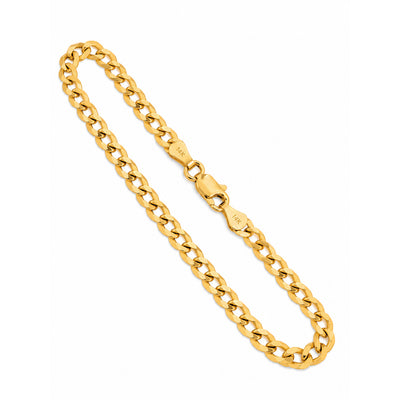 4mm Brazalete de Dama Oro 14k Sólido Cubano 7 Pulgadas