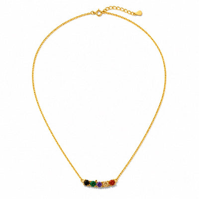 Cadena Piedras de Colores Oro 14k