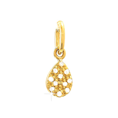 4x11mm Dije Oro 14k Pavé con Diamantes Naturales