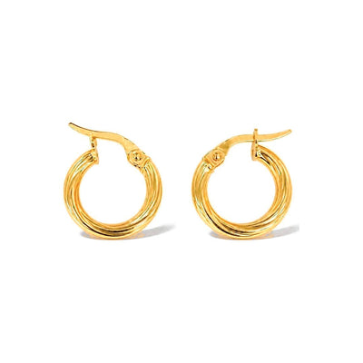 Aretes de Dama Oro 10k Argolla Pequena Torcida