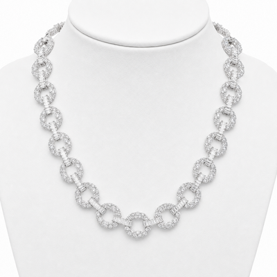 Cadena Infinito Eslabón Baguette Moissanite S925