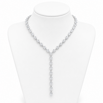 Cadena Lazo Corte Pera Moissanite S925