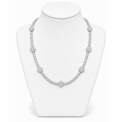 Cadena Tenis Florecitas Moissanite S925