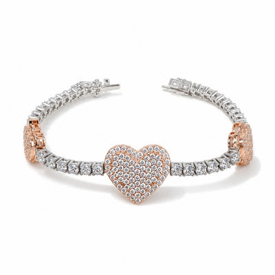 3MM Manilla Tenis Corazon Moissanite S925