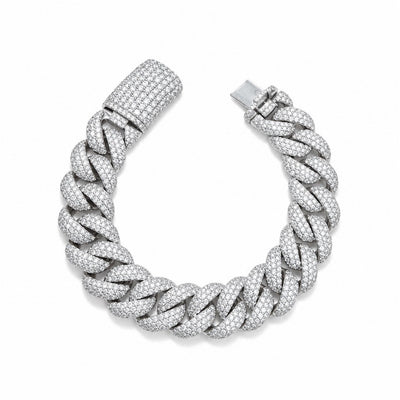 15MM Manilla Cubana Moissanite S925