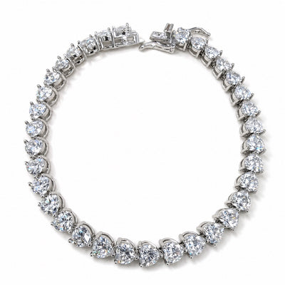 Manilla Tenis Corte Corazon Moissanite S925