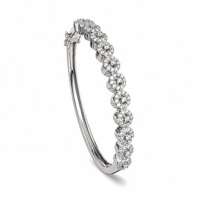 Manilla Rigida Florecitas Moissanite S925
