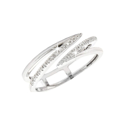 Anillo de Dama Oro Blanco 14k Pavé con Diamantes Naturales