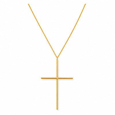 Cadena Oro 14k con Dije Cruz Alargada