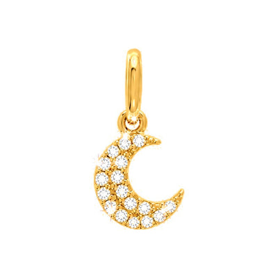 5x12mm Dije Luna Creciente Oro 14k con Diamantes Naturales