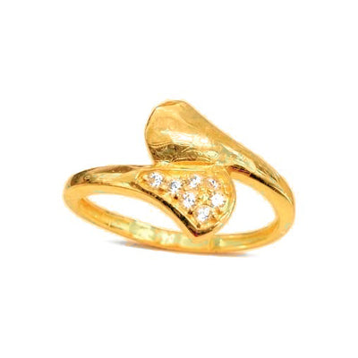 Anillo de Dama Oro 10k Cala con Circonias