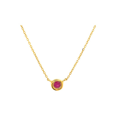 5mm Collar Oro 14k Redondos con Rubí
