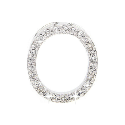 Dije Oro Blanco 14k Inicial Pavé con Diamantes Naturales