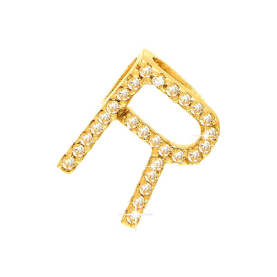 Dije Oro 14k Inicial Pavé con Diamantes Naturales