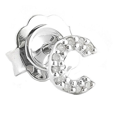 Pre Orden - Arete de Dama Plata 925 Inicial C con Circonios