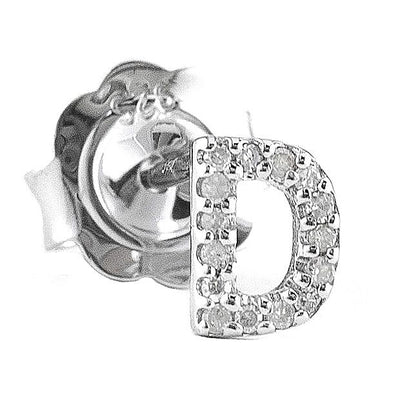 Pre Orden - Arete de Dama Plata 925 Inicial D con Circonios