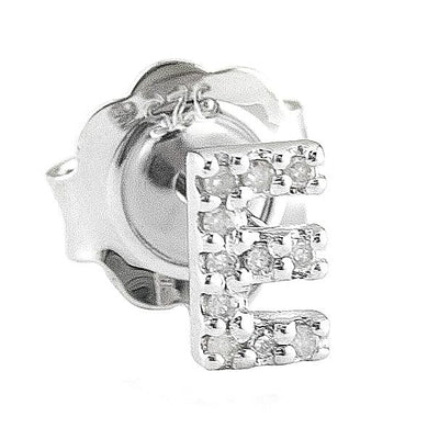 Pre Orden - Arete de Dama Plata 925 Inicial E con Circonios