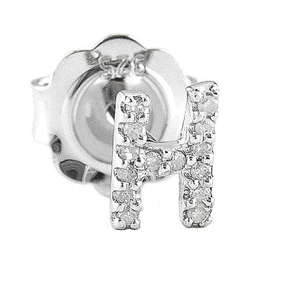 Pre Orden - Arete de Dama Plata 925 Inicial H con Circonios
