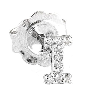 Pre Orden - Arete de Dama Plata 925 Inicial I con Circonios