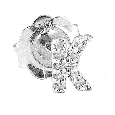 Pre Orden - Arete de Dama Plata 925 Inicial K con Circonios