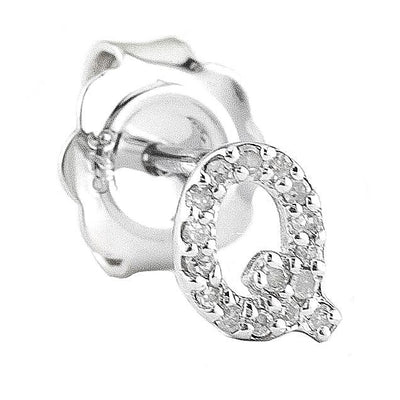 Pre Orden - Arete de Dama Plata 925 Inicial Q con Circonios