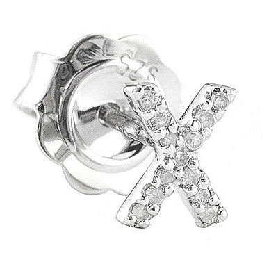 Pre Orden - Arete de Dama Plata 925 Inicial X con Circonios