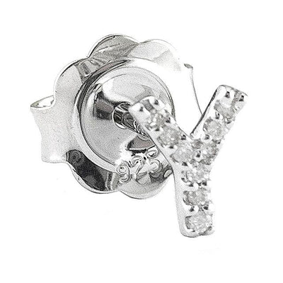Pre Orden - Arete de Dama Plata 925 Inicial Y con Circonios