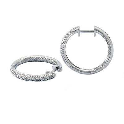 Pre Orden - Aretes de Dama Plata 925 Arracadas Pavé Dentro y Fuera