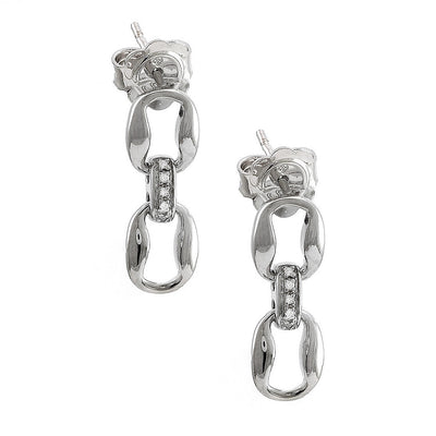 Pre Orden - Aretes de Dama Plata 925 Colgantes Eslabones con Circonios