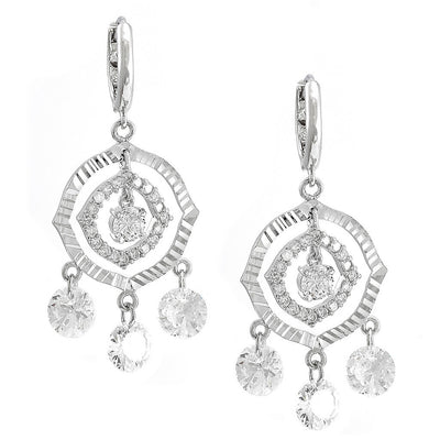 Pre Orden - Aretes de Dama Plata 925 Colgantes Mandala con Circonios