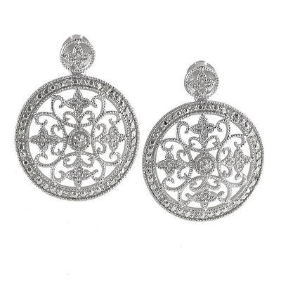 Pre Orden - Aretes de Dama Plata 925 Colgantes Medallón Filigrana